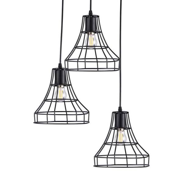 Függeszték E27 60Wx3 fekete RIANO