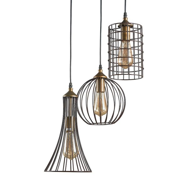 Függeszték E27 60Wx3 barna TRION