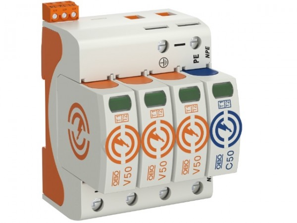 Túlfesz.levezető 3P+N T1-T2 B+C távjelz.