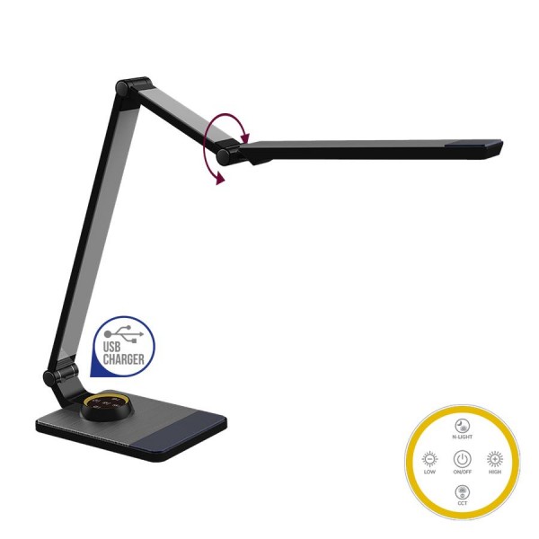 Asztali lámpa LED 10W fekete AKAN