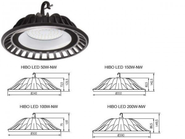 Csarnokvilágító LED 150W 13500lm 4500K