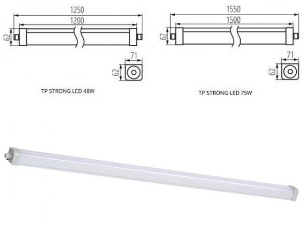 LED-es lpa. 1500mm IP65 10000lm 75W
