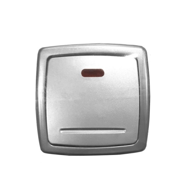 Kapcsoló s 2p+glimm ezüst+keret