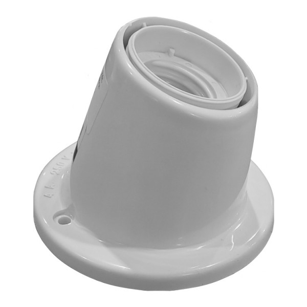 Foglalat E27 bakelit talpas ferde fehér