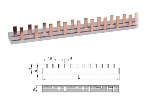 Bekötősín csapos 1p+N 10mm2 (L1+N) 54mod