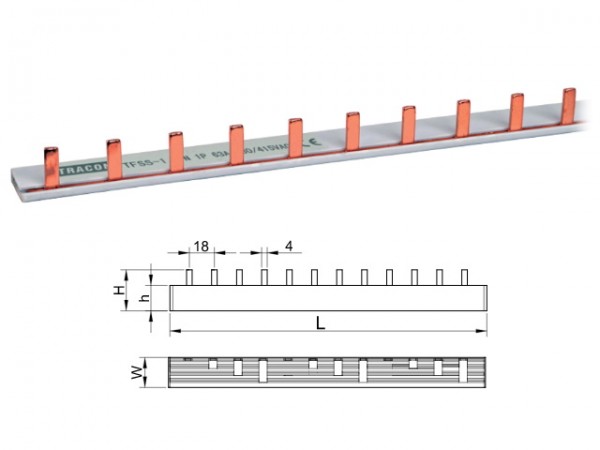Bekötősín csapos 1p 17,5mm 10mm2 56mod