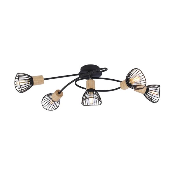 Mennyezeti lámpa E14 25Wx5 fekete PONY