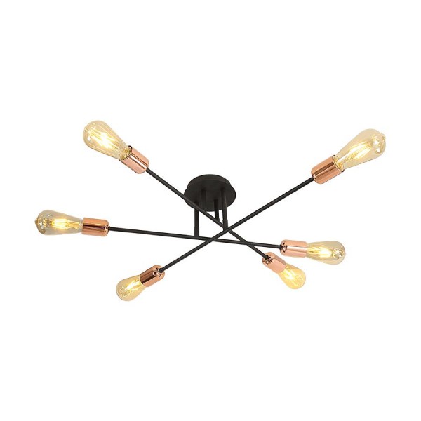 Mennyezeti lámpa E27 40Wx6 fekete DARIA