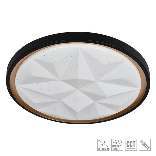 Lámpatest LED 36W fekete NURRIA CCT+táv.