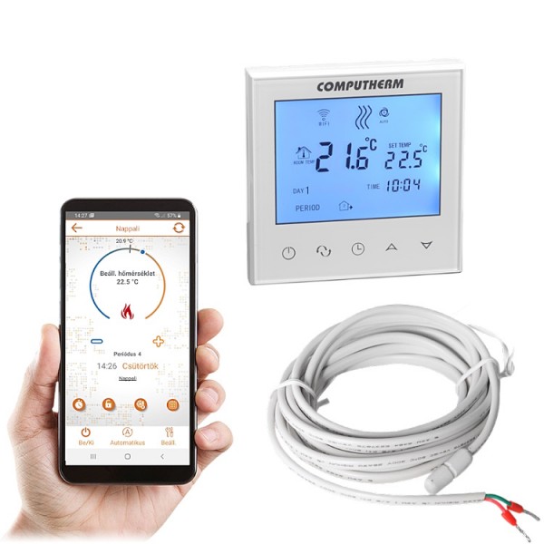 Szobatermosztát S+padlóérz. 5-50°C WI-FI