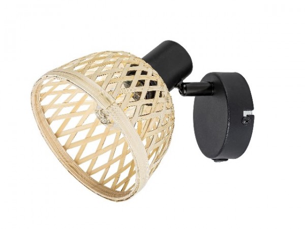 Lámpatest E14 15W fekete RATTAN