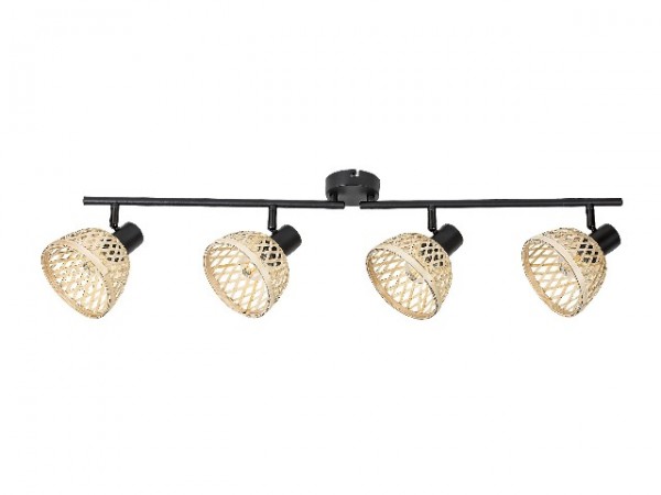 Lámpatest E14 15Wx4 fekete RATTAN