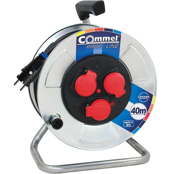 Hosszabbító dobos 40m 3x2,5 fém IP44