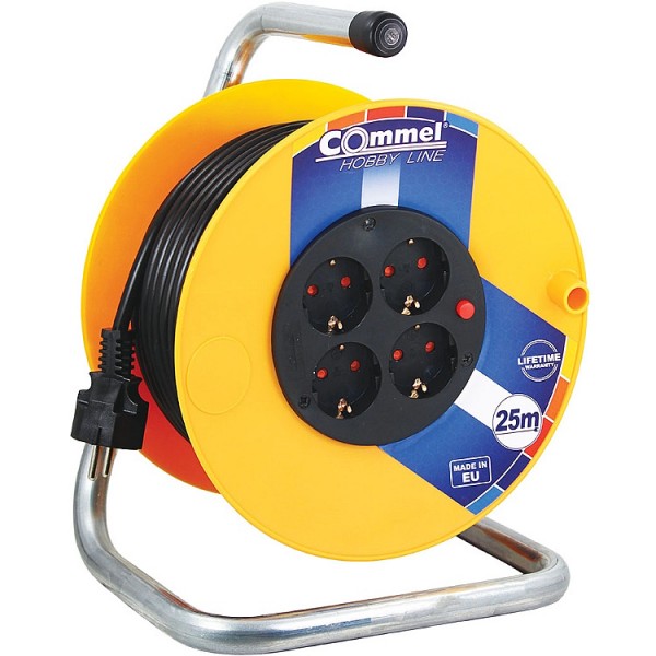 Hosszabbító dobos 25m 3x1,5 müa+fém