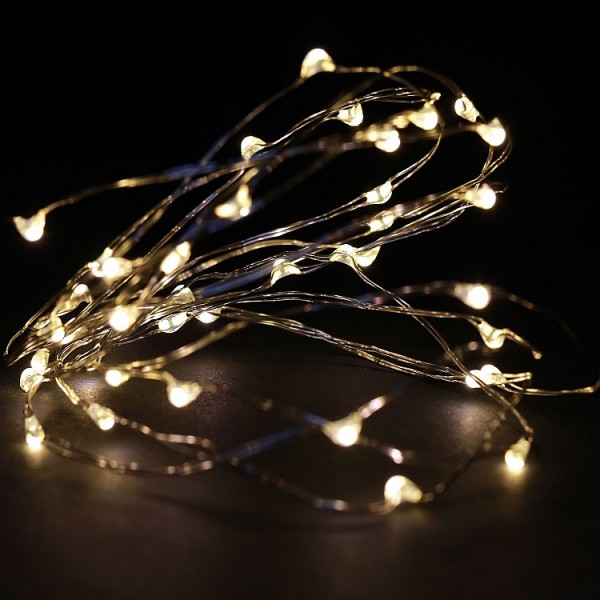 Fényfüzér 20LED meleg 1m belt.elem.időz