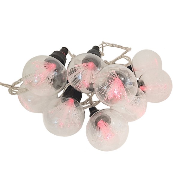 Fényfüzér 10m 20db led-optikai piros