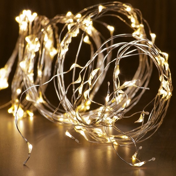 Fényfüzér 30LED meleg 2,9m belt.elem.idő