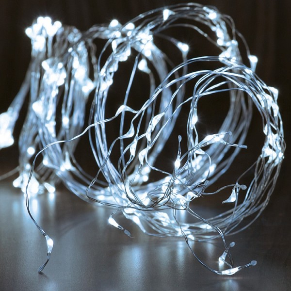 Fényfüzér 50LED hideg 4,9m belt.elem.idő