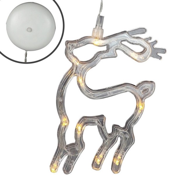 Ablakdísz szarvas 10LED 3AAA 20cm