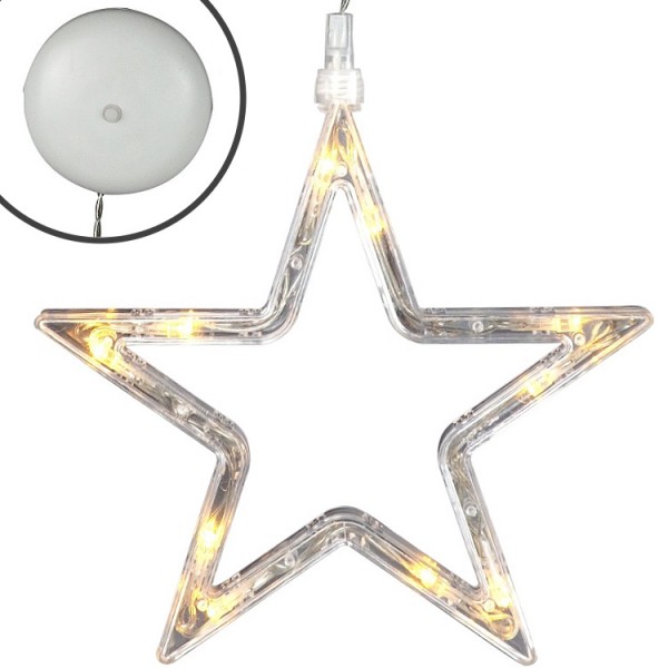 Ablakdísz csillag 10LED 3AAA 20cm