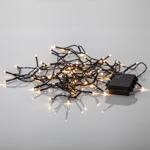 Fényfüzér 80LED meleg 5,6m IP44 3AA