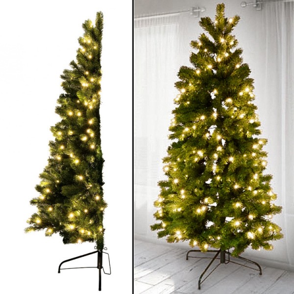 Műfenyő fél 150cm LED meleg 3D+2D