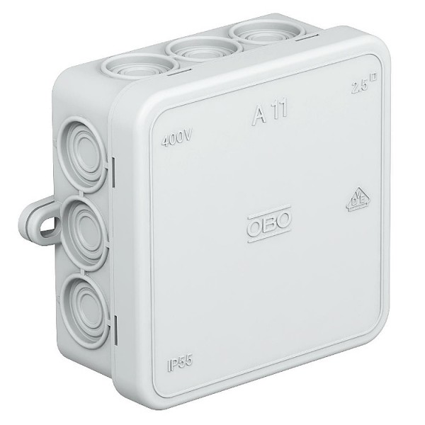 Kötődoboz 80x80x35 szürke RAL7035