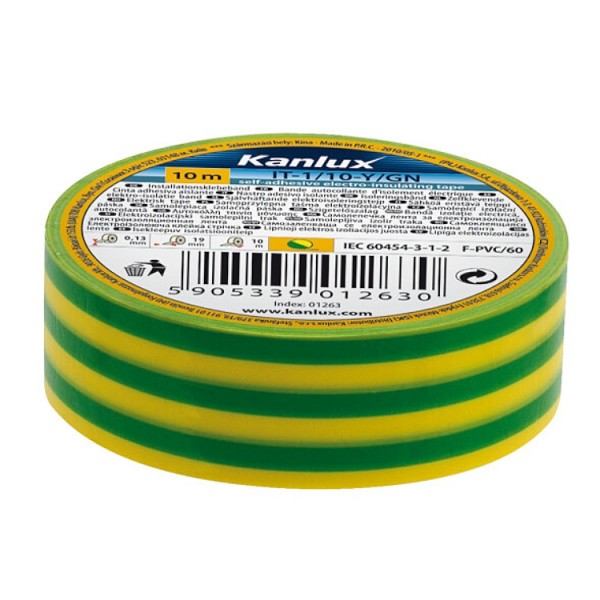 Szigetelőszalag 20x19 zöld-sárga