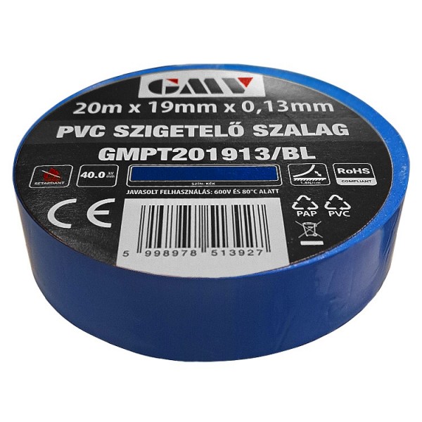 Szigetelőszalag 20x19 kék