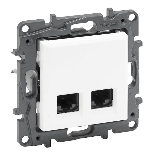 Dugalj s 2xRJ45 UTP CAT6 fehér