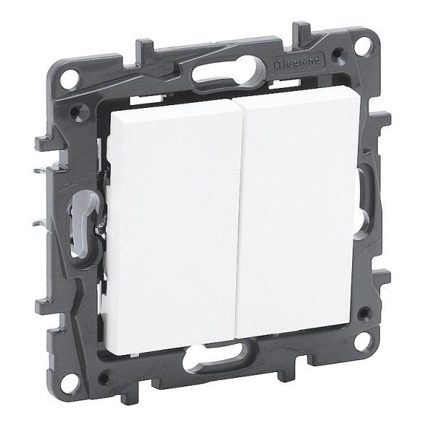 Kapcsoló s 1p+duplanyomó 2Z fehér