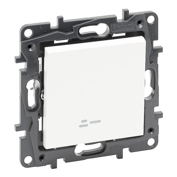 Kapcsoló s 1p jelzőfényes (fehér)