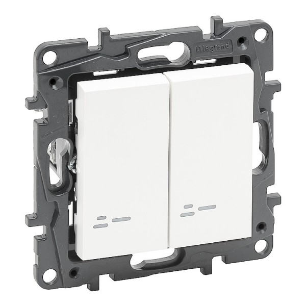 Kapcsoló s 106+6 jelzőfényes (fehér)