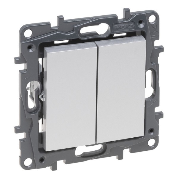 Kapcsoló s 1p+duplanyomó 2Z alumínium