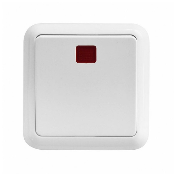 Kapcsoló 1p fehér jelzőfényes IP44