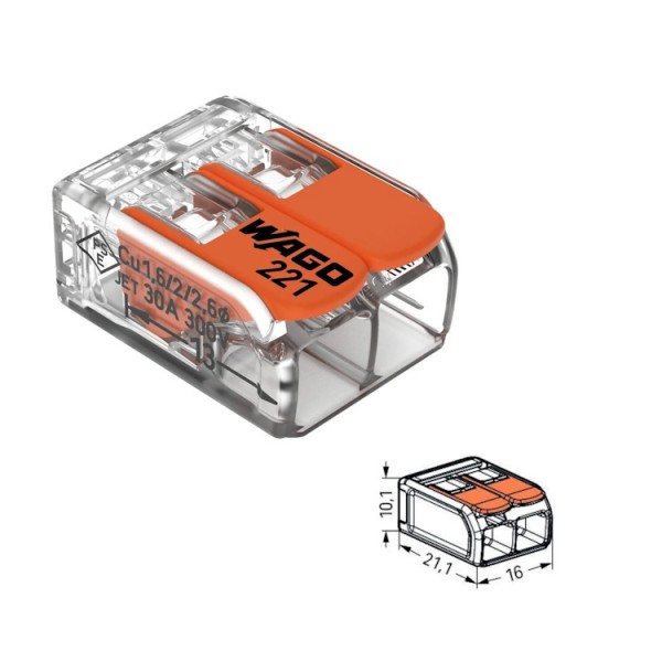 Rugós vezetékosszekötő 2S nyitható 41A