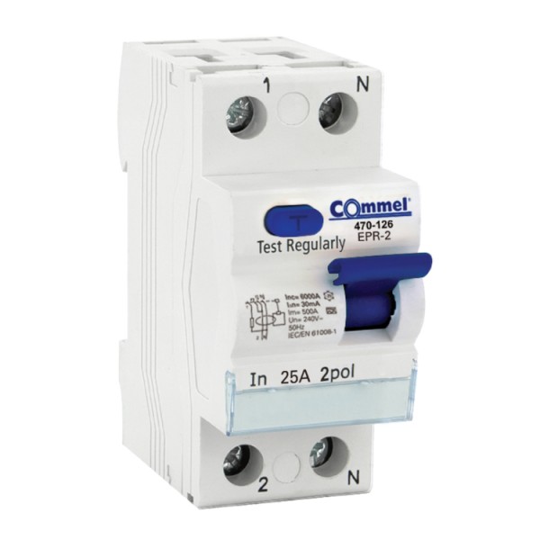 Áram-védőkapcsoló 2P 25A 30mA A