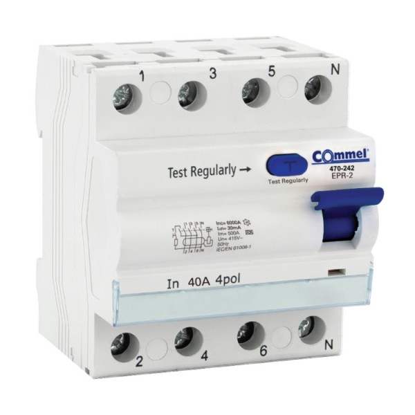 Áram-védőkapcsoló 4P 40A 30mA A
