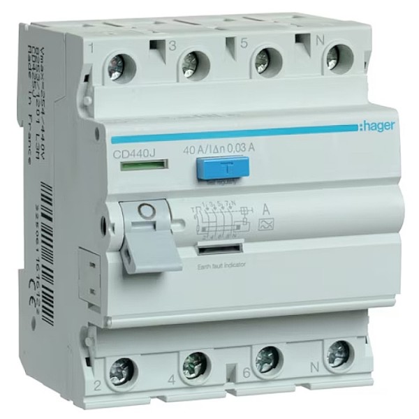 Áram-védőkapcsoló 4P 40A 30mA A