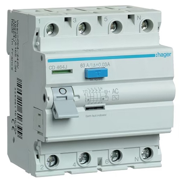 Áram-védőkapcsoló 4P 63A 30mA AC