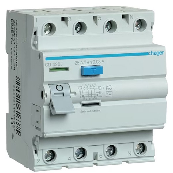Áram-védőkapcsoló 4P 25A 30mA AC