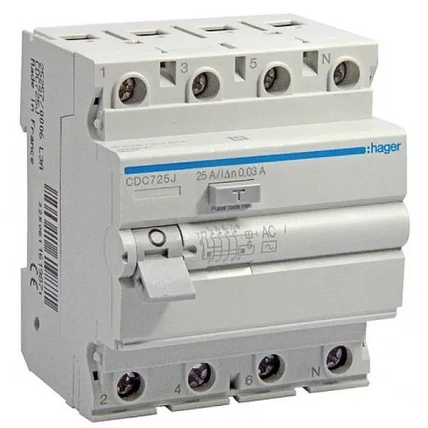 Áram-védőkapcsoló 4P 25A 30mA AC
