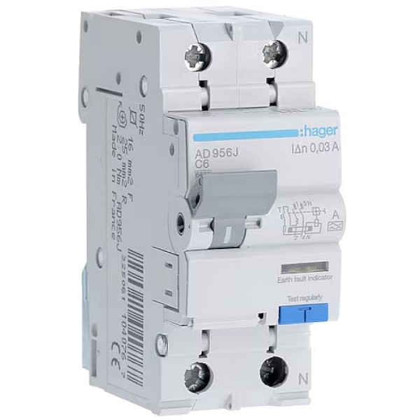 Kismegszakító+áramvédő 1C+N 6A 30mA A