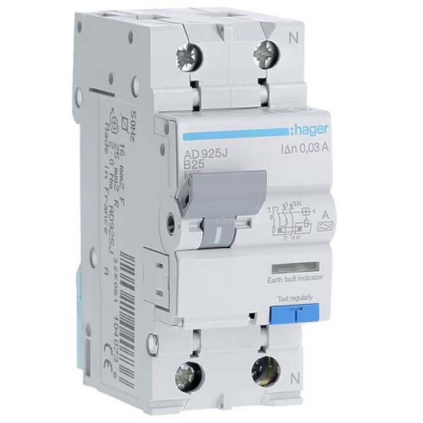 Kismegszakító+áramvédő 1B+N 25A 30mA A