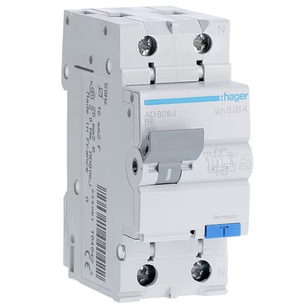 Kismegszakító+áramvédő 1B+N 6A 30mA AC