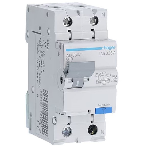 Kismegszakító+áramvédő 1C+N 10A 30mA AC