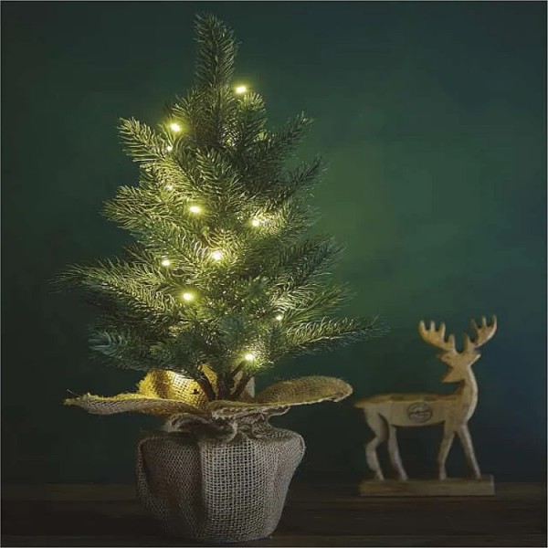 Műfenyő 52cm 3D 20LED meleg 3AA +T