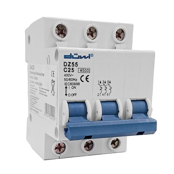 Kismegszakító 3C 25A 4,5kA (motorvédő)