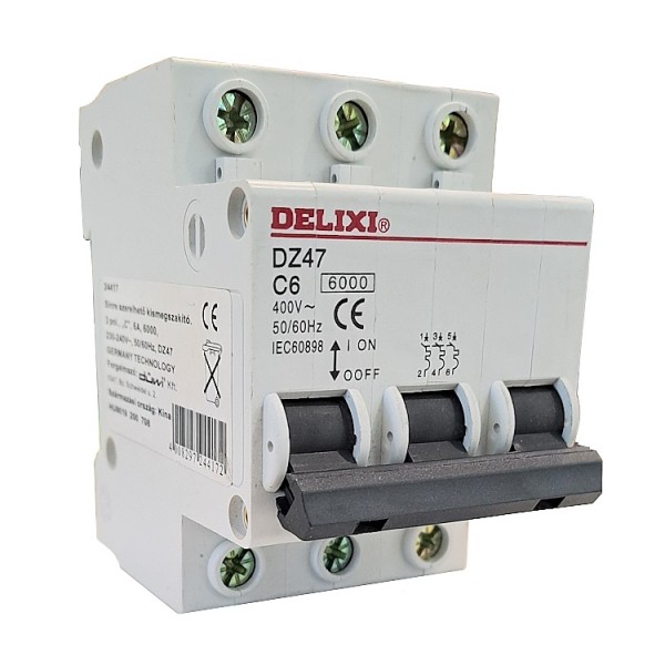 Kismegszakító 3C 6A 6kA (motorvédő)