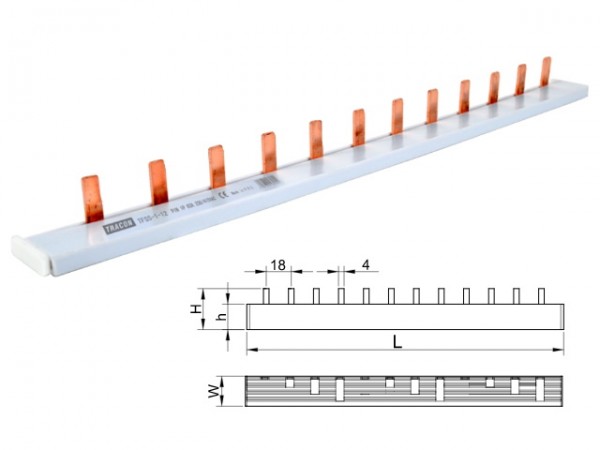Bekötősín csapos 1p 17,5mm 10mm2 12mod